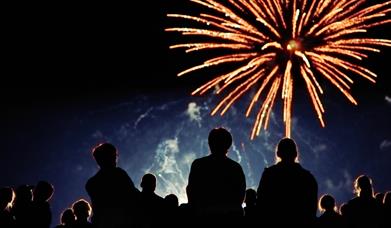 People watching fireworks 
