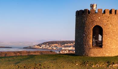 Uphill Beacon with Weston-super-Mare in the background