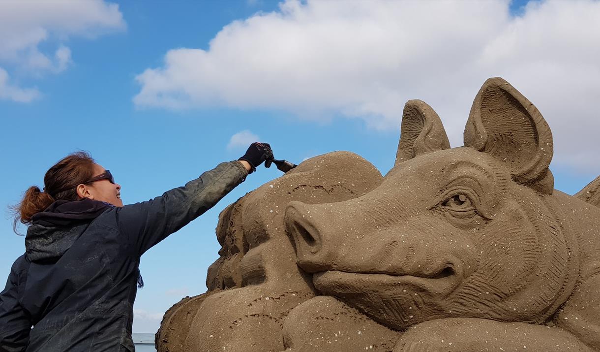 Weston-super-Mare Sand Sculpture Festival 2020 beach