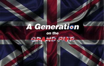 Union Jack flag as the background behind text advertising a gig