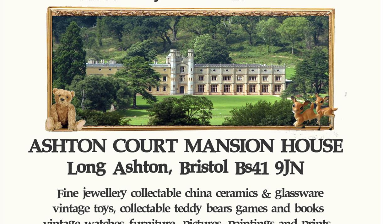 Poster giving details of the event with an image of Ashton Court Mansion House