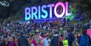 Bristol sign lit up at Bristol International Balloon Fiesta