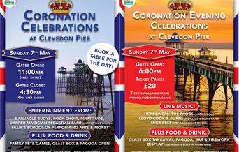 Double poster showing Clevedon Pier's Coronation celebrations