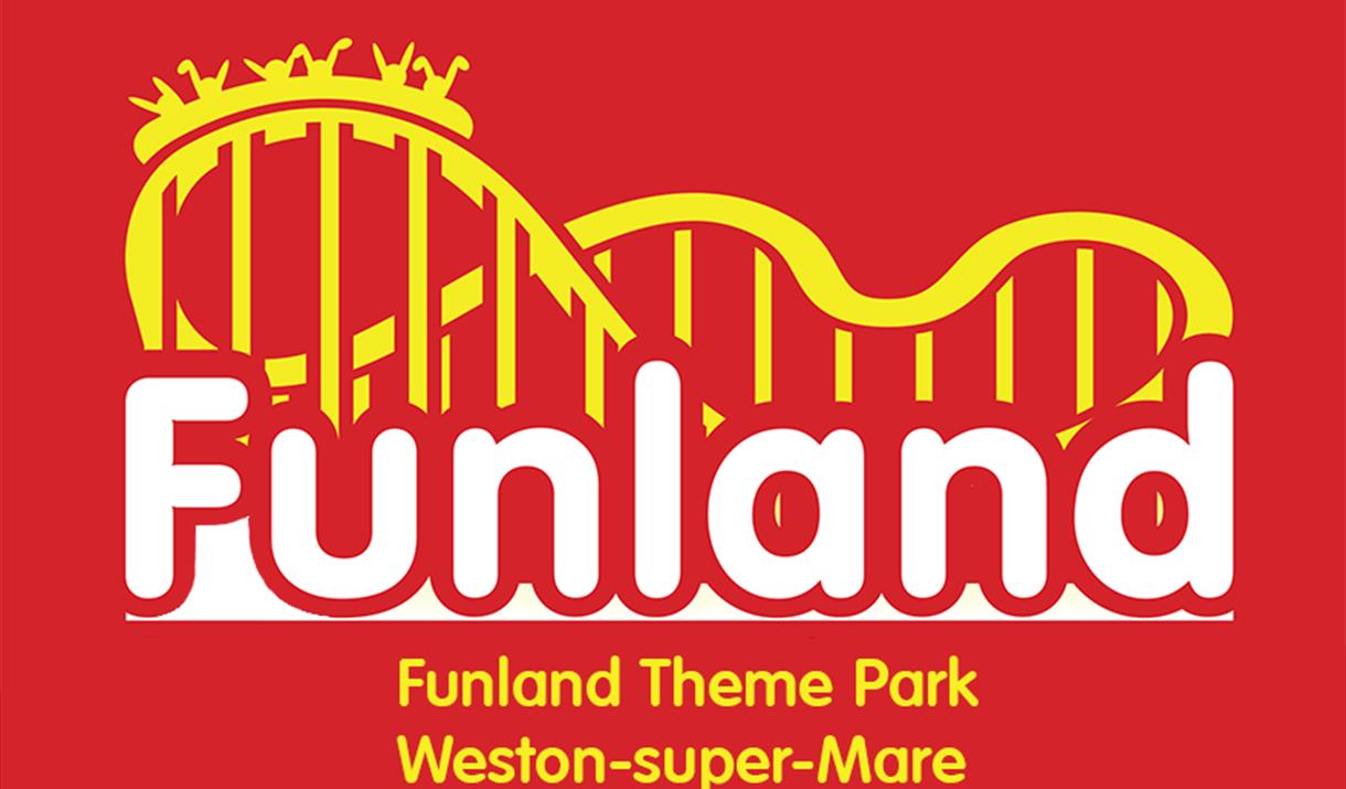 A red and yellow poster with Funland in white letters