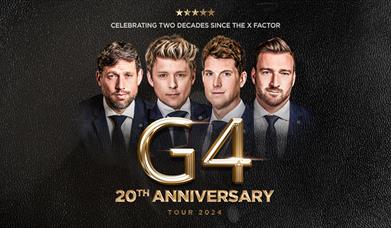 G4 Live poster with head and shoulder photos of the four singers