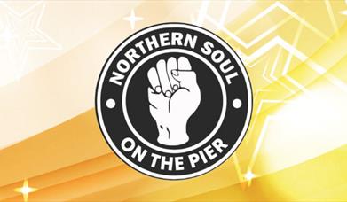 Graphic of a fist with the the words Northern Soul On The Pier around it