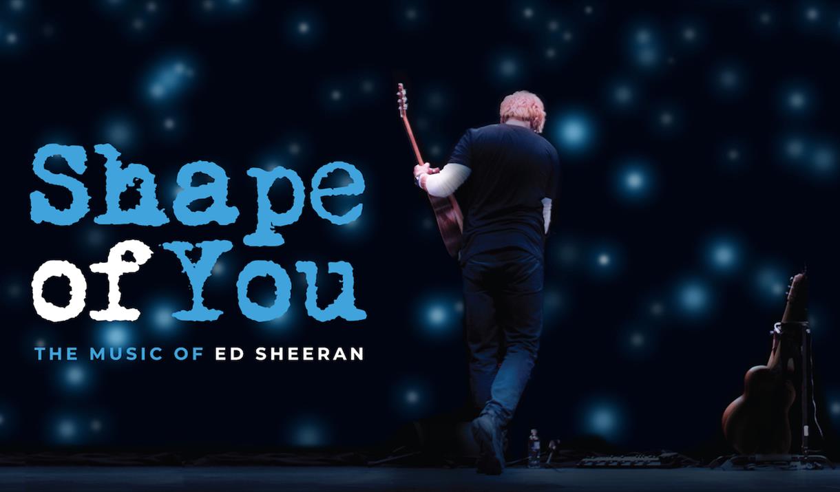 Shape of You: Ed Sheeran - image of the back of Ed Sheeran playing a guitar on a stage.