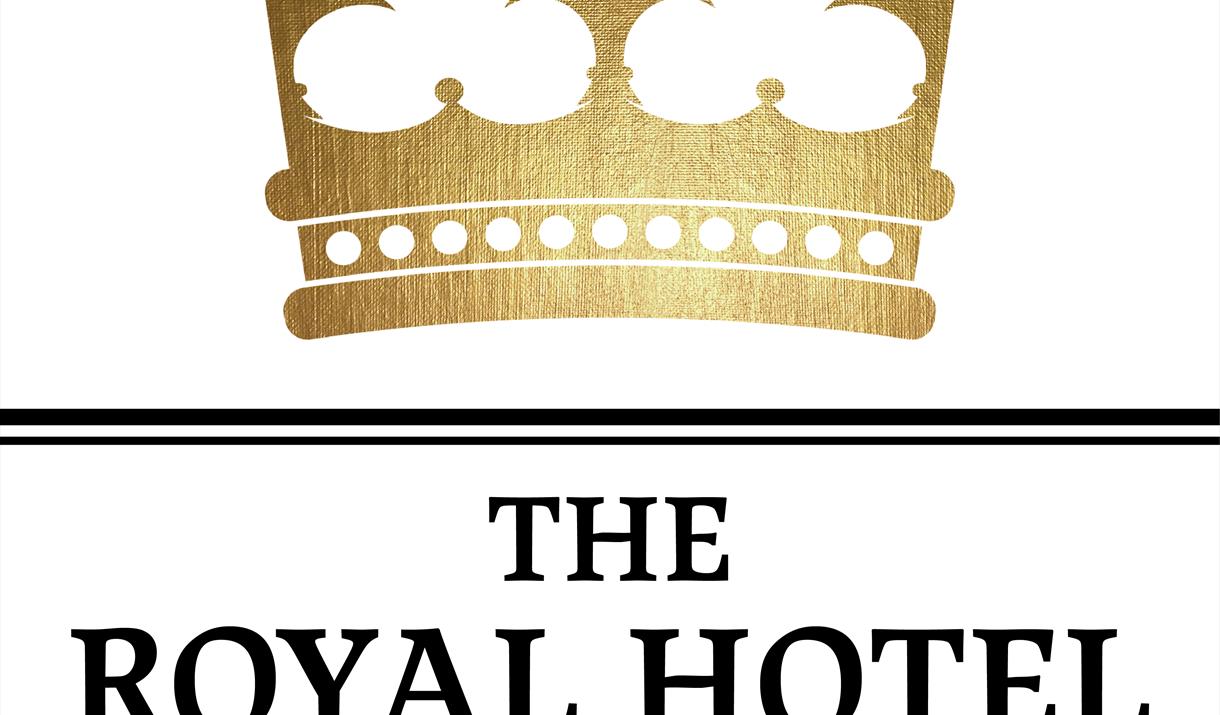 The Royal Hotel logo with a gold crown