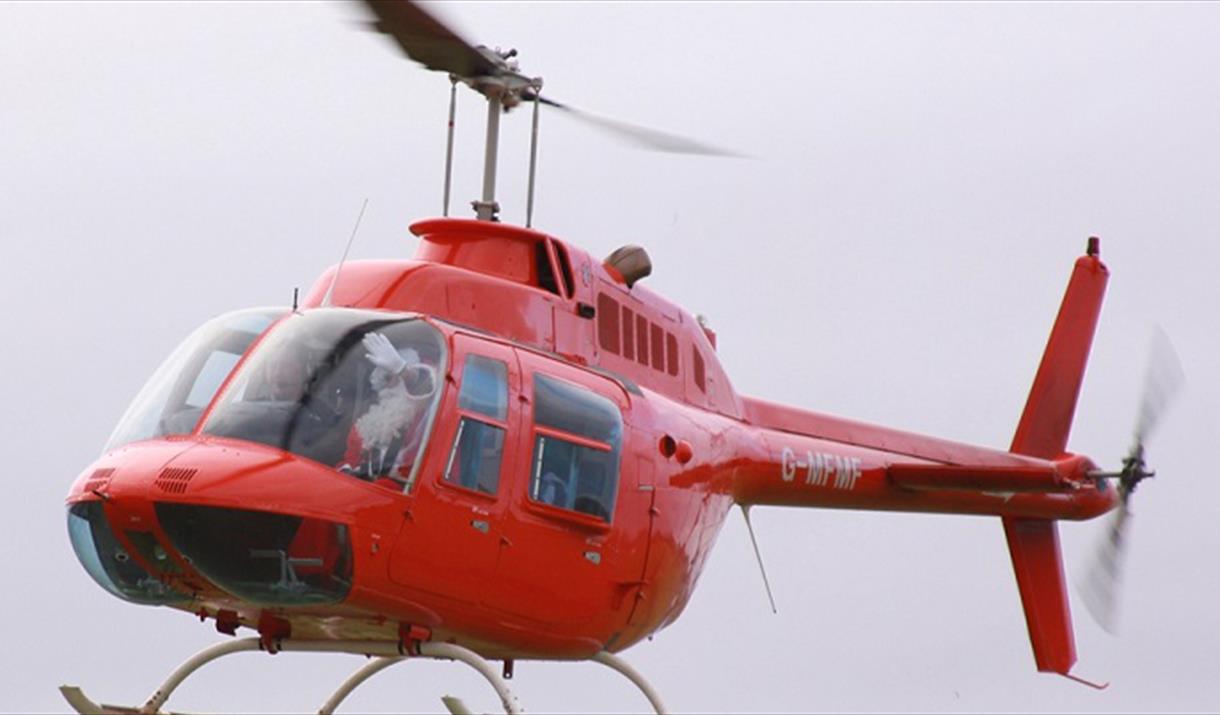 Santa in a helicopter
