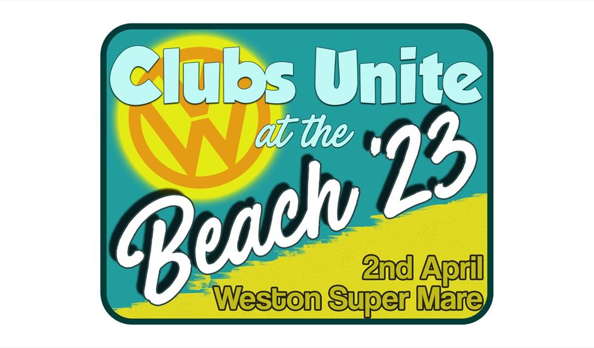 A poster saying Clubs Unite at the Beach