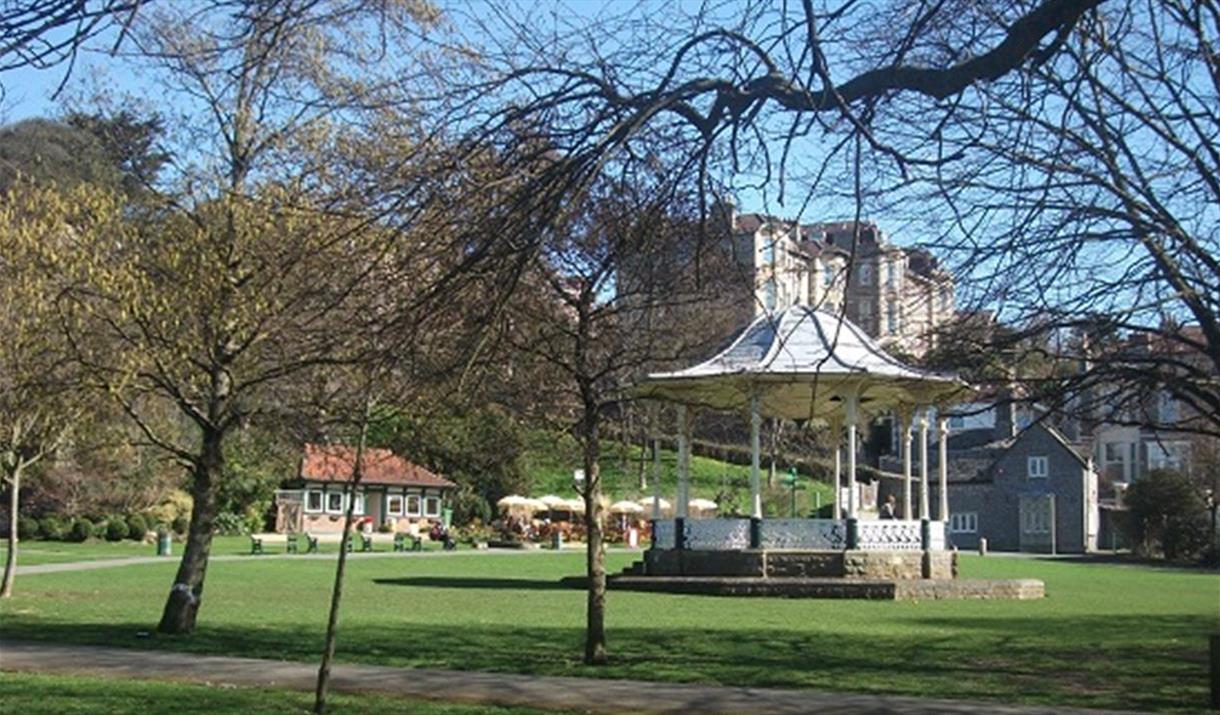 Grove Park Victorian bandstand with cafe in the background