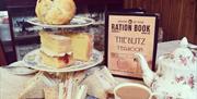 Blitz tearoom Weston-super-Mare 1940s cafe interior decor cream tea menu
