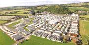 Riverside Holiday Village aerial shot Visit Weston-super-Mare caravans rural park countryside