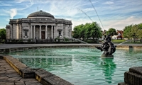 Lady Lever Art Gallery outside with a view of the fountain