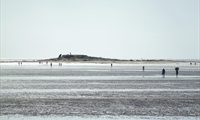 Walkers heading to Hilbre Island in West Kirby