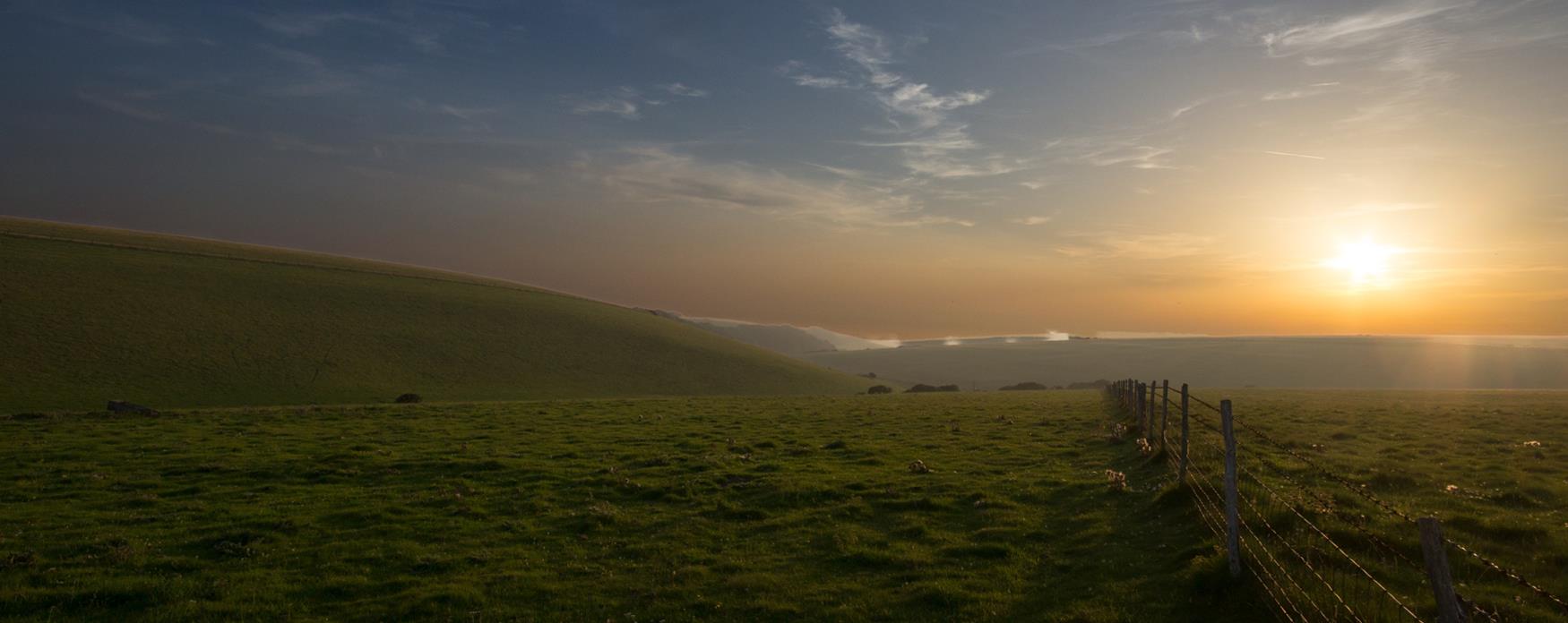 Sunset over hills