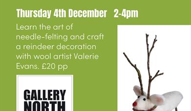 Needle-felted reindeer decoration workshop