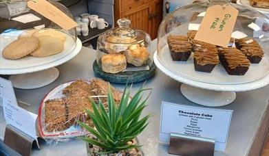 Dippy Doodah selection of cakes on a counter
