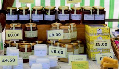 Assortment of honey products