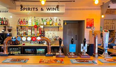 Interior of  bar at HIghlands Inn