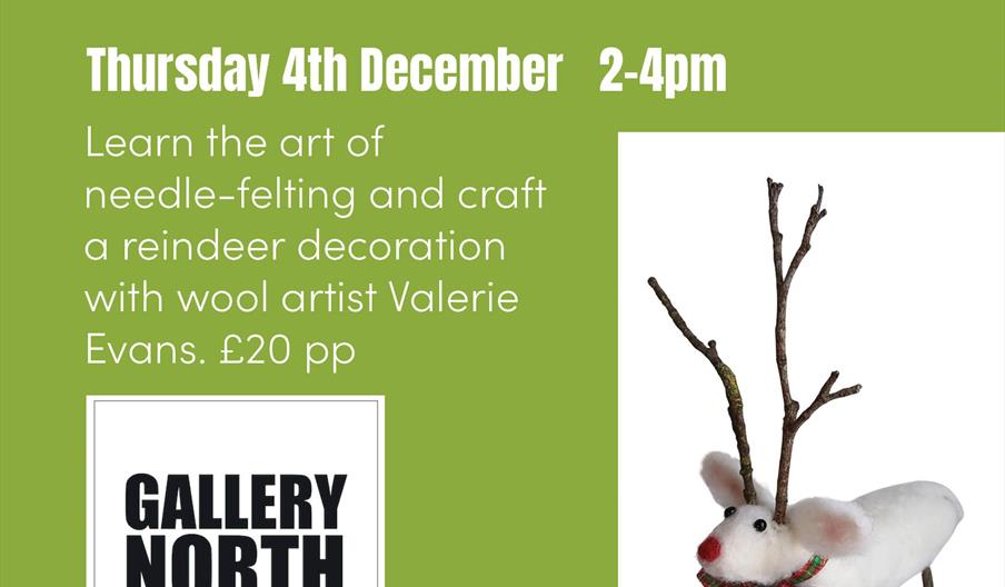 Needle-felted reindeer decoration workshop