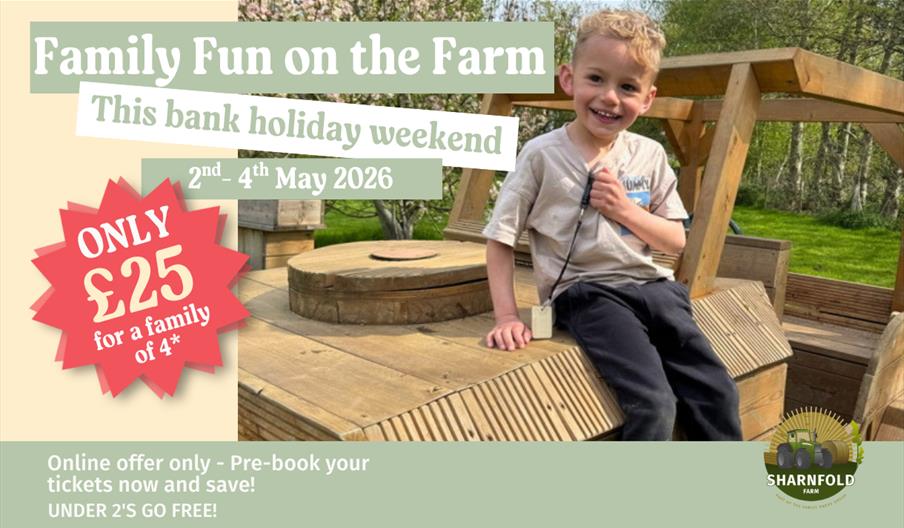 Poster for May Bank holiday Weekend at Sharnfold Farm