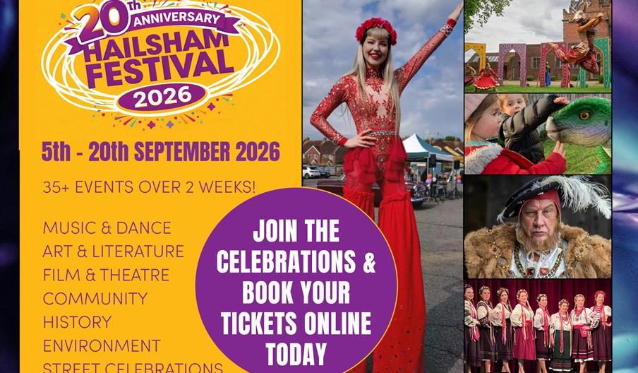 Promotional poster for Hailsham Festival 2026, running from 5th September to the 20th September.
