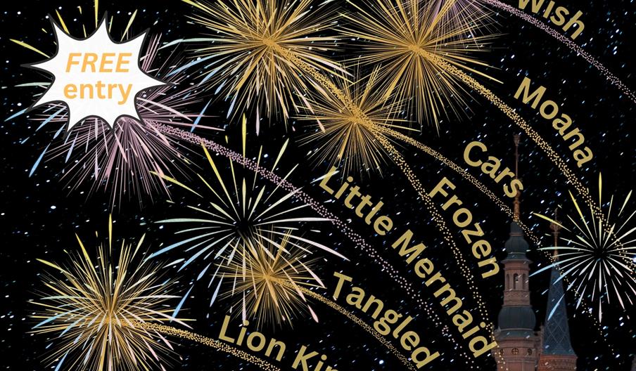 Picture of fireworks and Disney names
