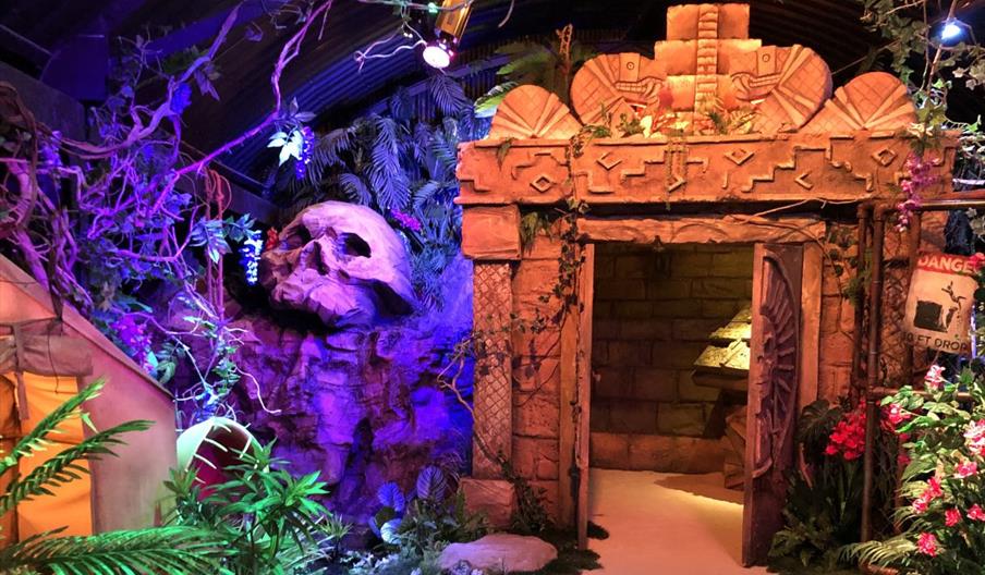 An escape room with a Indiana Jones Jungle theme
