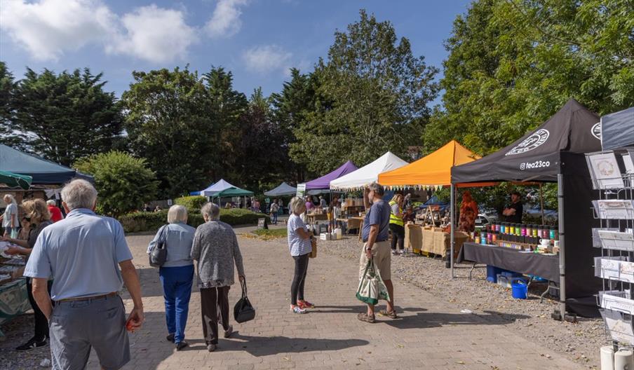 Local Market stands and people