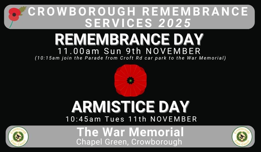 A poster for the Crowborough Remembrance Day service