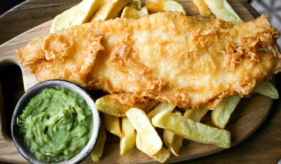 Fish and Chips and mushy peas