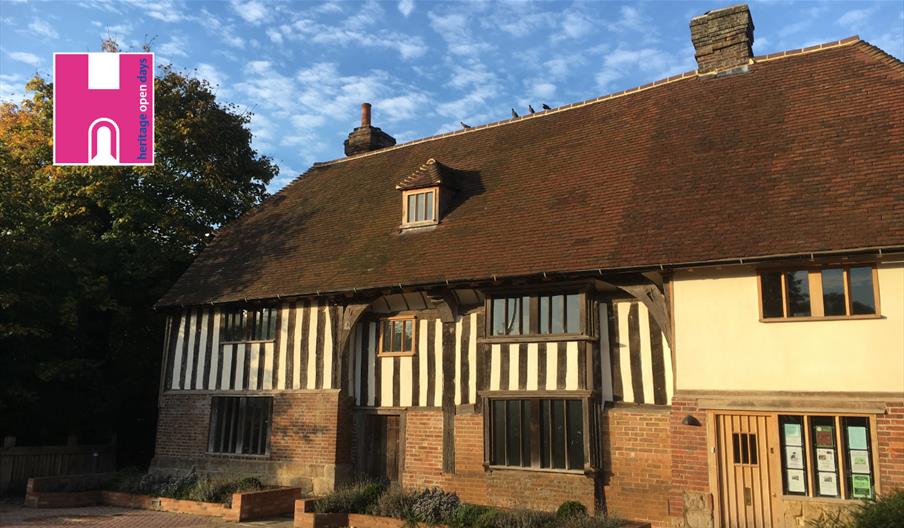 A Wealden wall house with black and white panelling