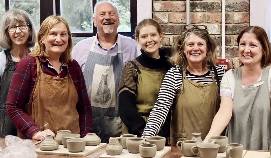 Image of a group of people who made pottery