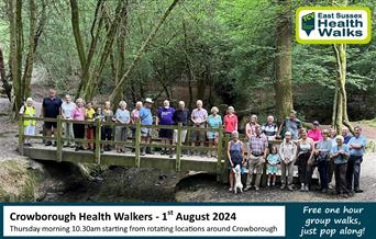 Crowborough Health Walkers on a bridge