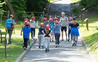 Children walking at Bowles