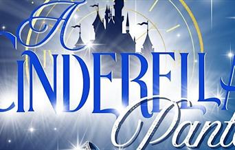 a poster for A Cinderella Panto, featuring the Disney castle in the background