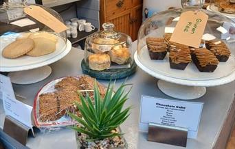 Dippy Doodah selection of cakes on a counter
