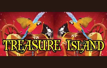 A promotional poster for Hailsham Theatre's Treasure Island pantomime