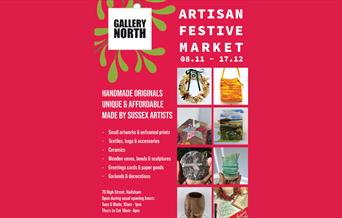 a poster for Gallery North's Artisan Festive Market, from the 8th November to the 17th December