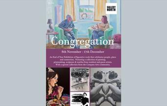 A poster for the exhibition entitled 'Congregation' at Gallery North