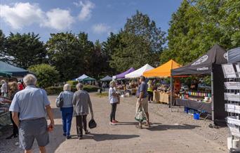 Local Market stands and people