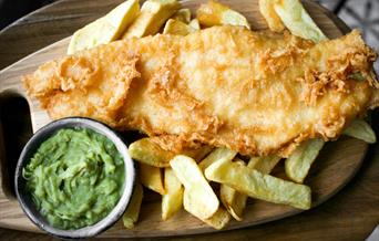 Fish and Chips and mushy peas