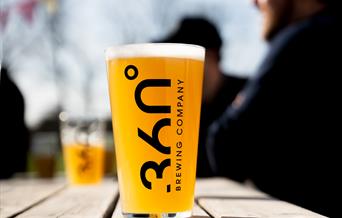 Image of 36o degrees brewery Pint Glass Illuminated