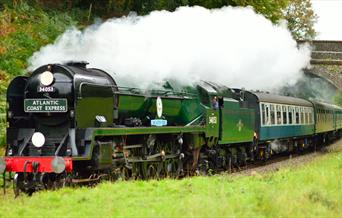 steam train travelling through tunnel
