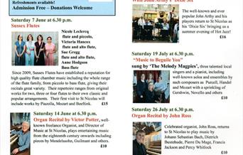 leaflet of summer events for St Nicolas Church Pevensey
