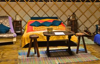 Interior shot of Yurt bedroom