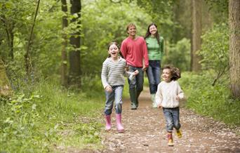 Image of a family walking