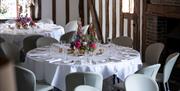 Formal dining table set up for function.