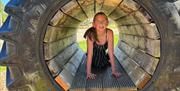 Image of a child in a large tractor tier at Blackberry Farm Park
